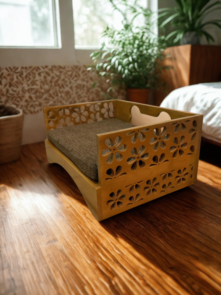 Perritorio Chico - Cama alta con diseño de flores Mejor Amigo 768x1024