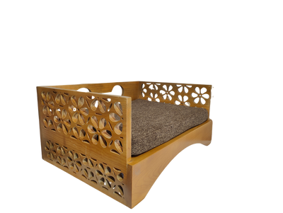 cama alta flores lado Perritorio Grande - Cama alta con diseño de flores - Image 4