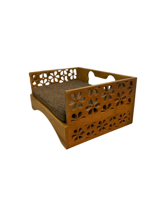 cama flores alta lateral Perritorio Grande - Cama alta con diseño de flores - Image 2