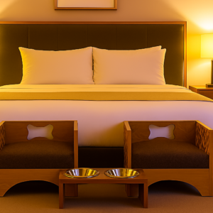 Perritorio Grande - Cama alta con diseño de flores