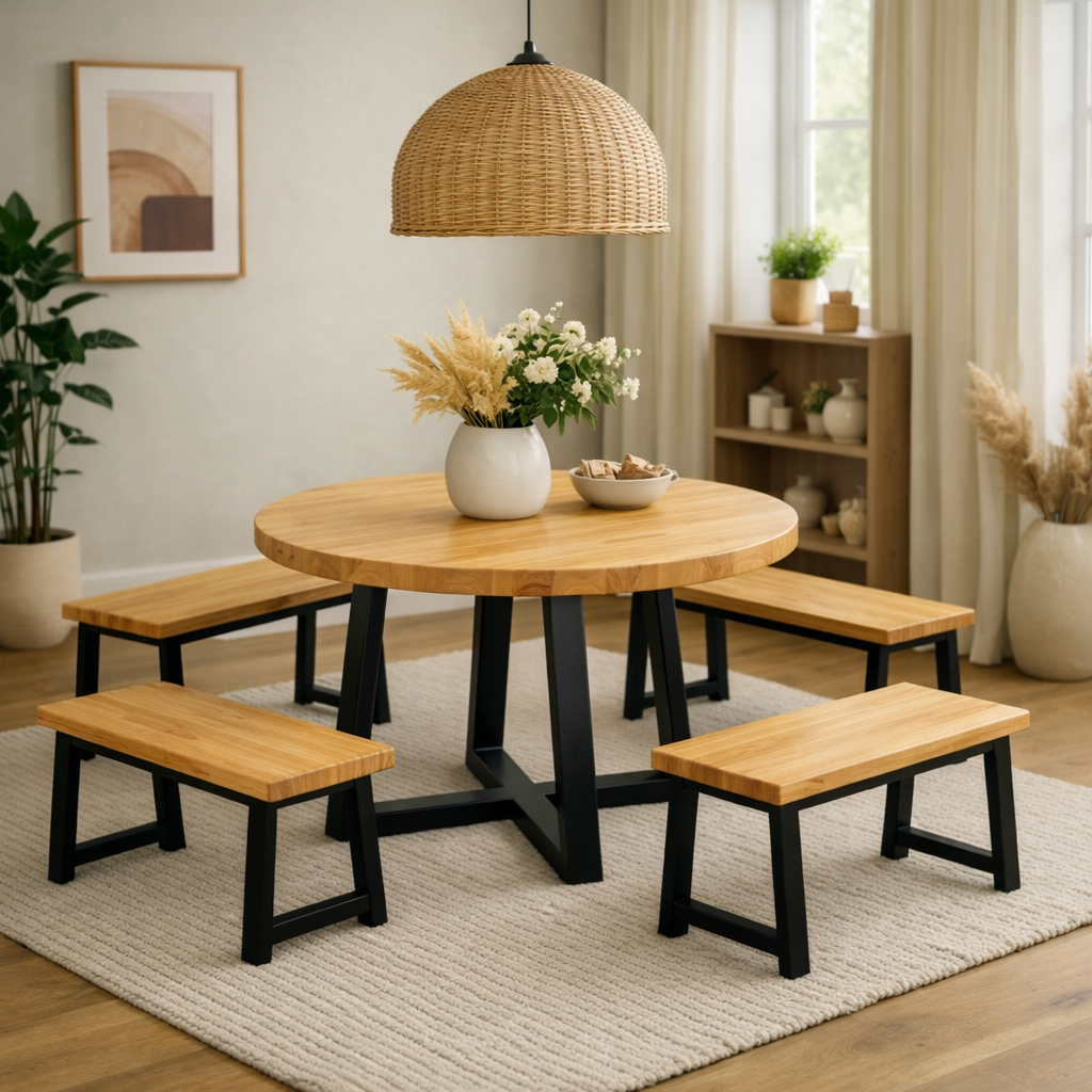 mesa pino comedor 70 cms mesa pino comedor 70 cms. Bancos se venden por separado.