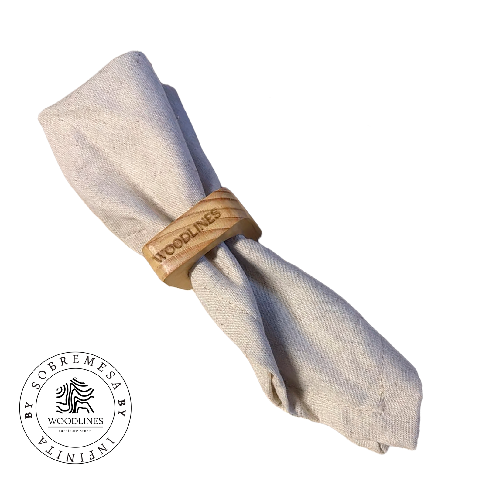 servilleta lino beige con servilletero individual servilleta lino beige con servilletero individual