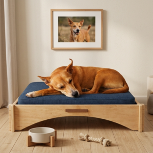 Cama de madera desarmable para mascota