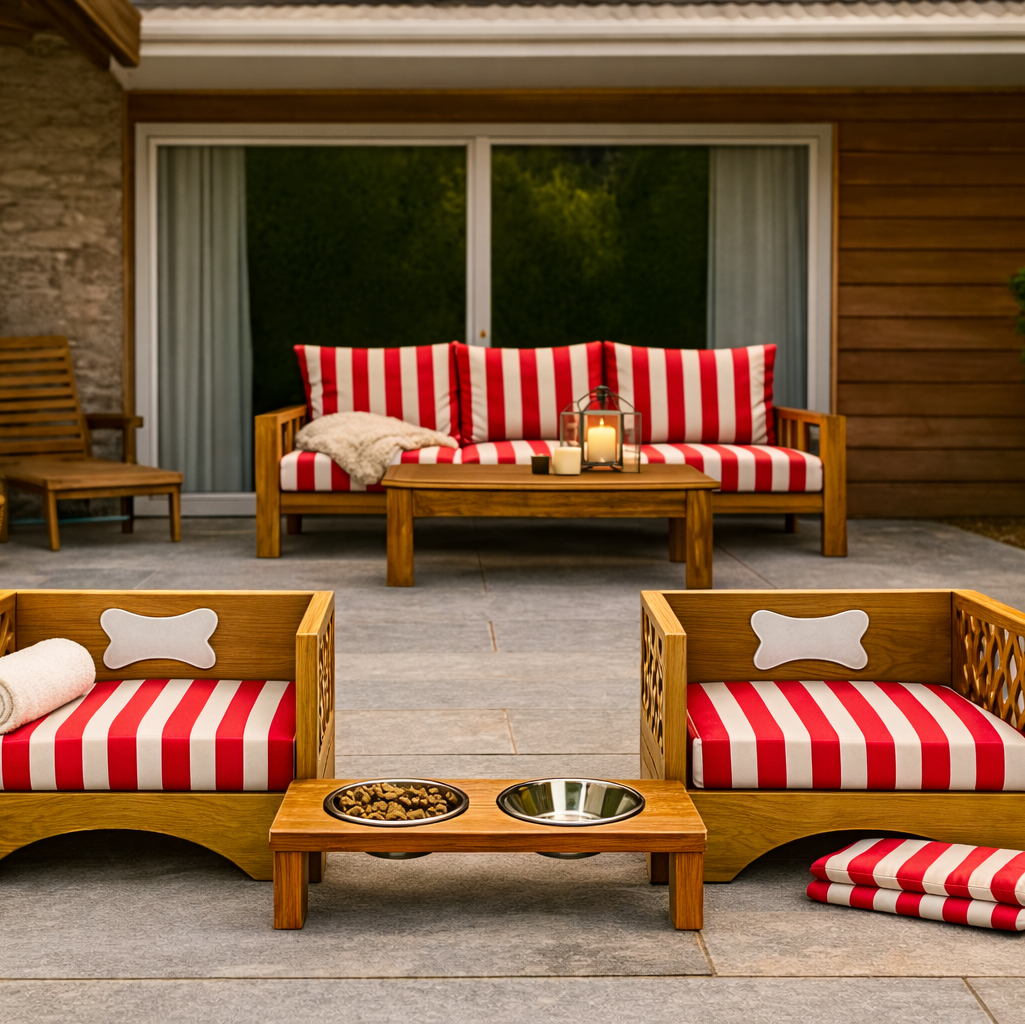 terreza cojines rojos